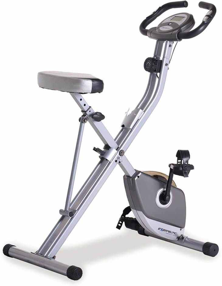 Exerpeutic Folding Magnetic Upright Exercise Bike