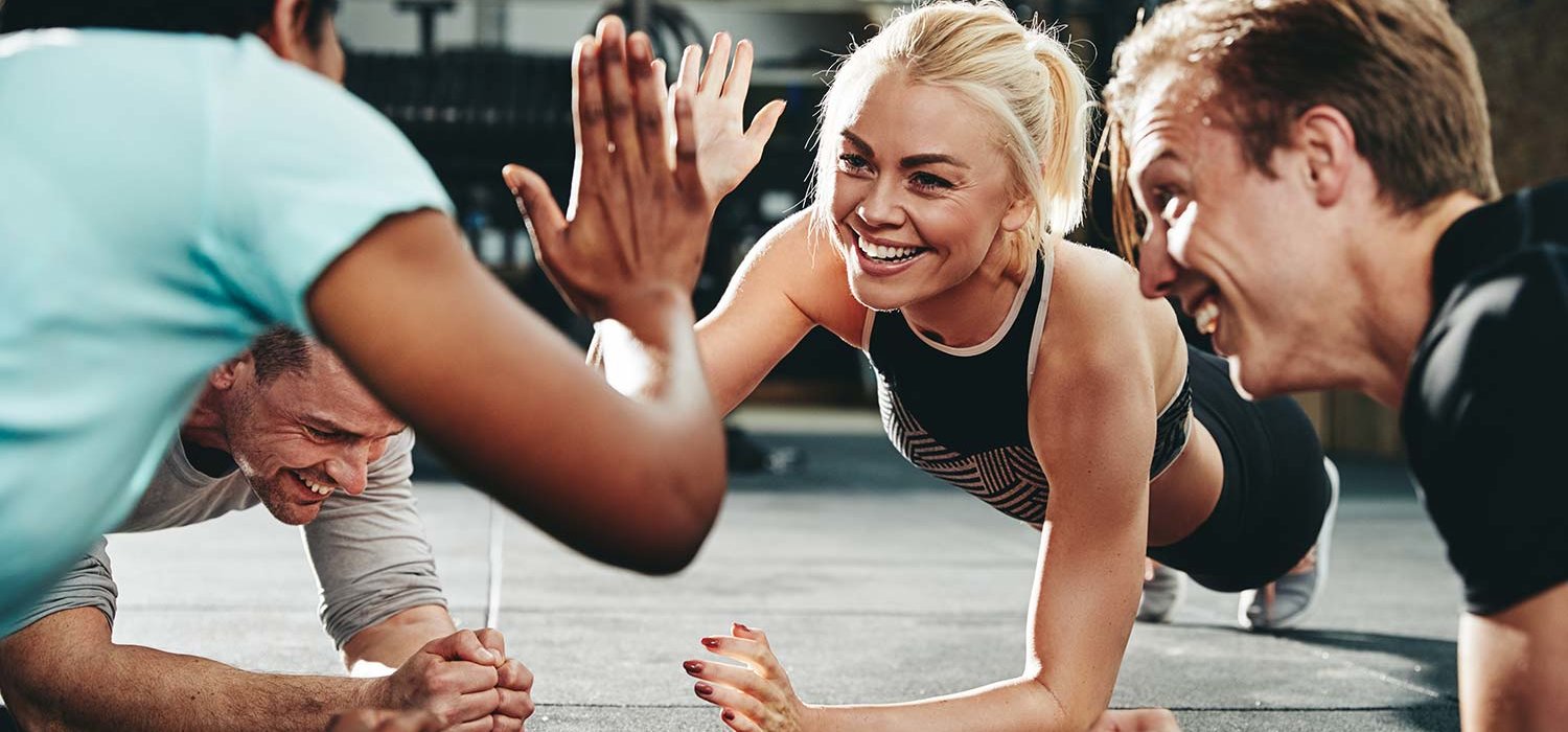 Cropped Fitness Group High Five