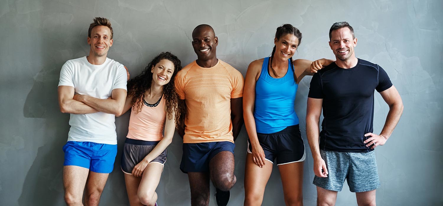 Cropped Fitness Happy Group